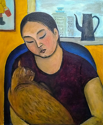 Girl with a cat